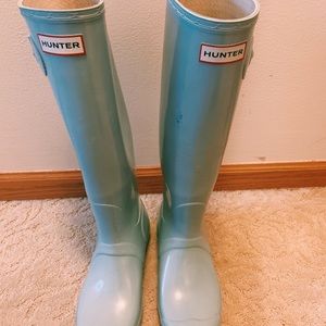 AUTHENTIC BABY BLUE TALL HUNTER RAINBOOTS